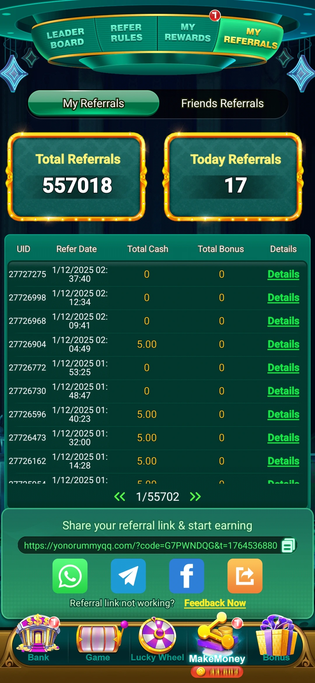 Spin Winner missions and daily bonus screenshot